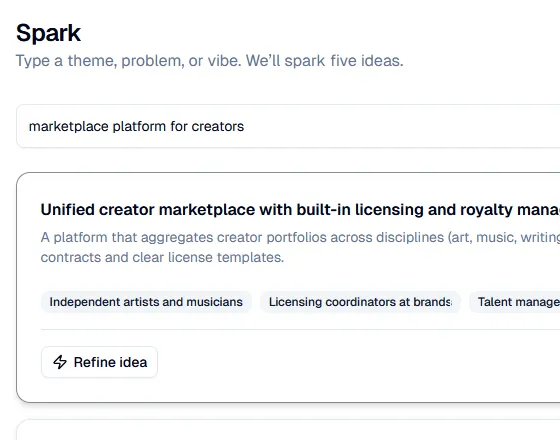 Spark feature brainstorming